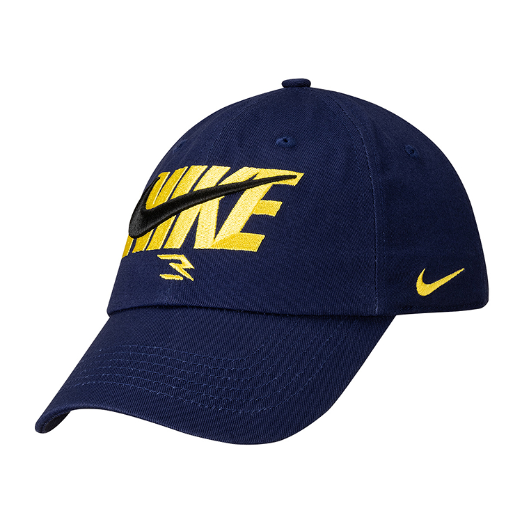 Nike 3Brand Logo Printed Cotton Polyester Baseball Cap Unisex Indigo Blue N32543010GS-003
