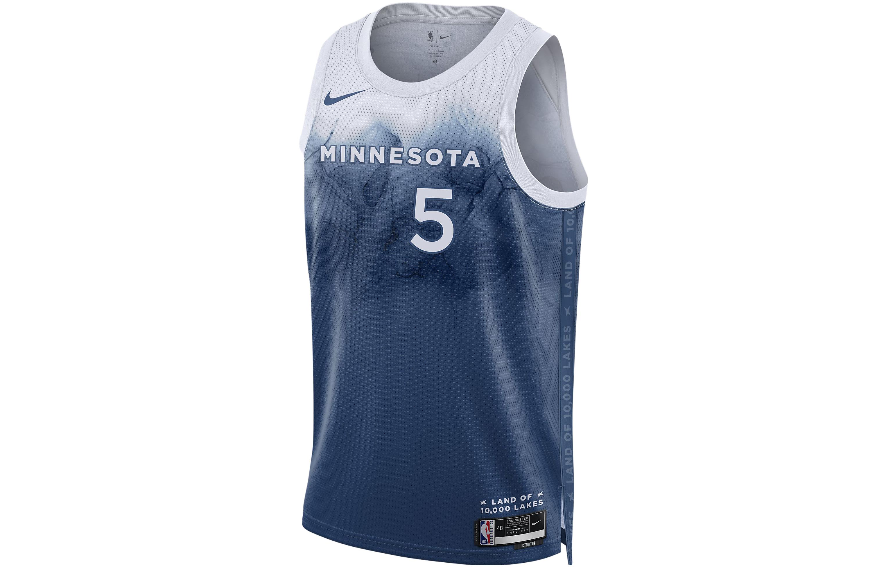 Nike  2023/24 Timberwolves Anthony Edwards #5 Basketball Jersey Blue. DX8510-481
