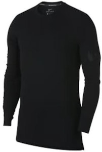 Nike 黑色長袖圓領休閒運動針織T恤 891602-010 Order Nike 黑色長袖圓領休閒運動針織T恤 891602-010