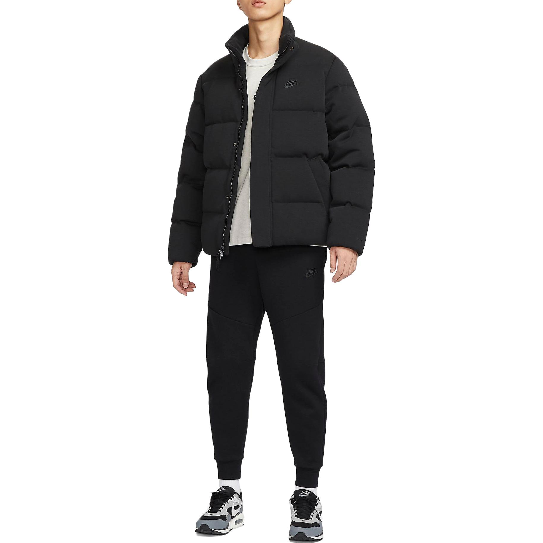 Purchase ナイキ ブラック ダウンジャケット 長袖 立ち襟付き FB7855-010