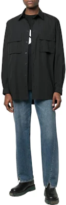 耐克黑色长袖编织衬衫带胸袋与扣扣设计 DN4096-010 Lookbook 耐克黑色长袖编织衬衫带胸袋与扣扣设计 DN4096-010