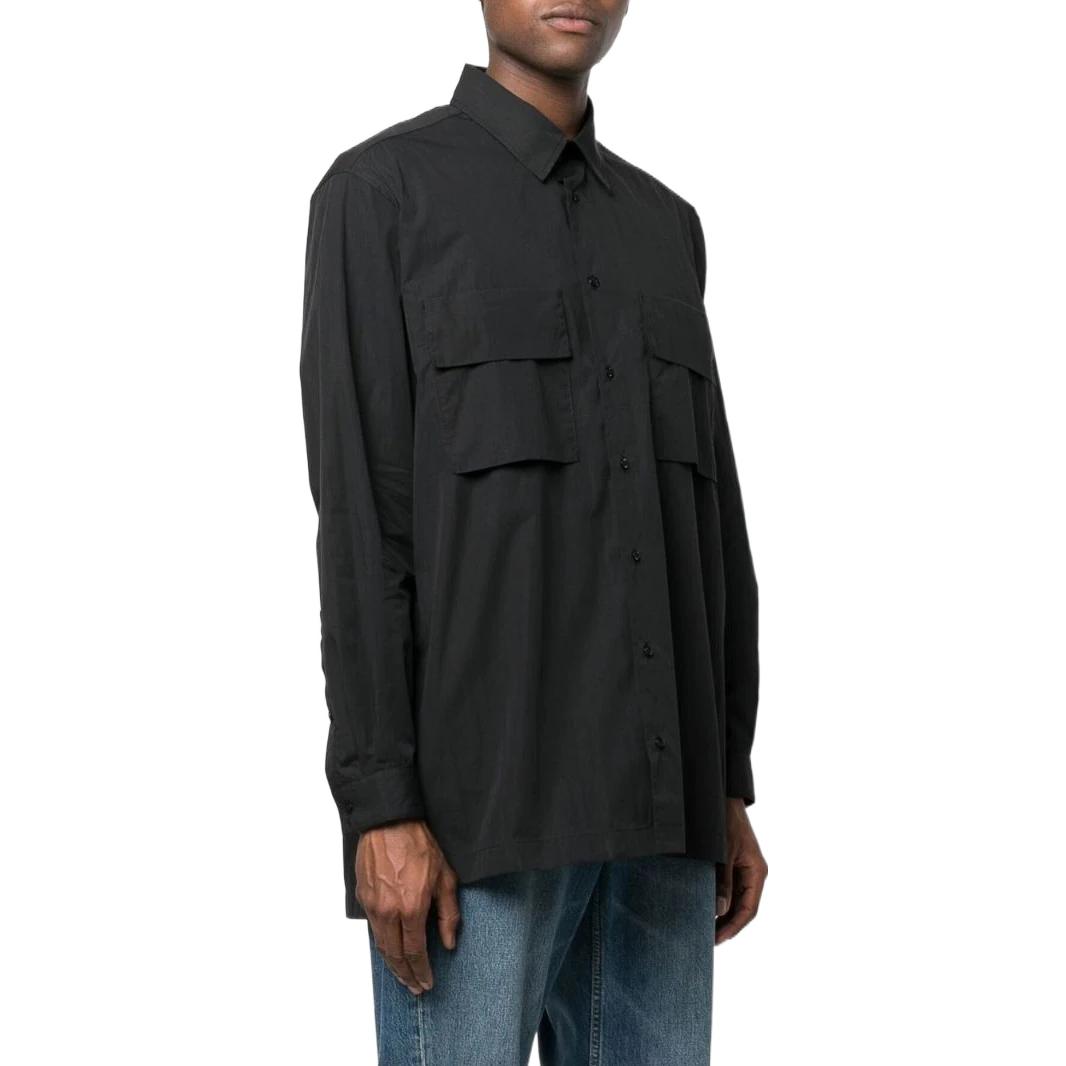 Nike  Black Long-Sleeve Woven Shirt with Chest Pocket and Button-Up Design DN4096-010 圖 4