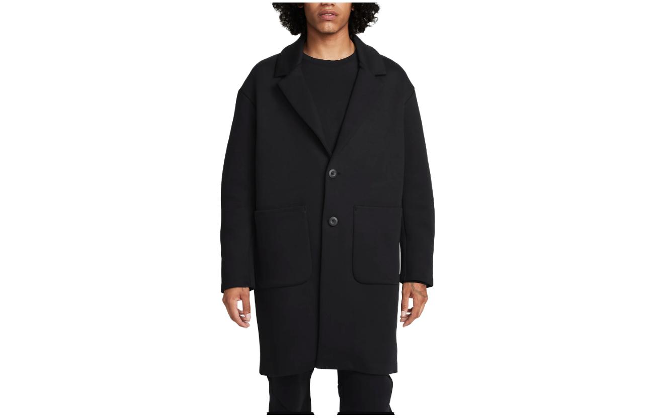 Order Nike  Black Loose Fit Single-Breasted Long Sleeve Trench Coat. FN0602-010