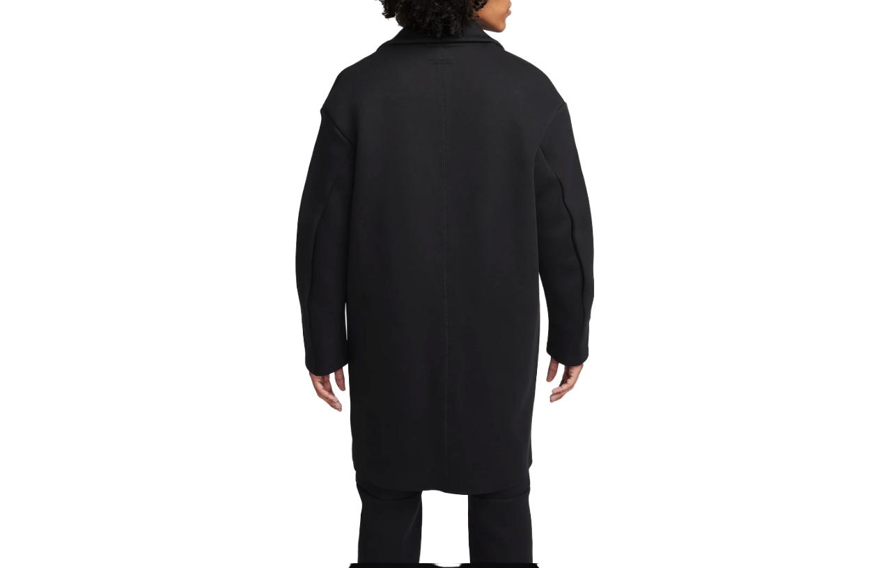 Lookbook Nike  Black Loose Fit Single-Breasted Long Sleeve Trench Coat. FN0602-010
