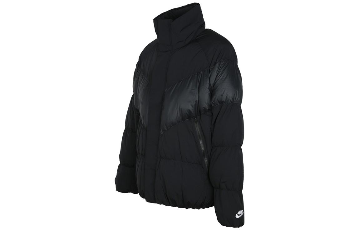 Shop Nike  Black Puffer Jacket with Logo Print and Fleece Lining. 928894-010