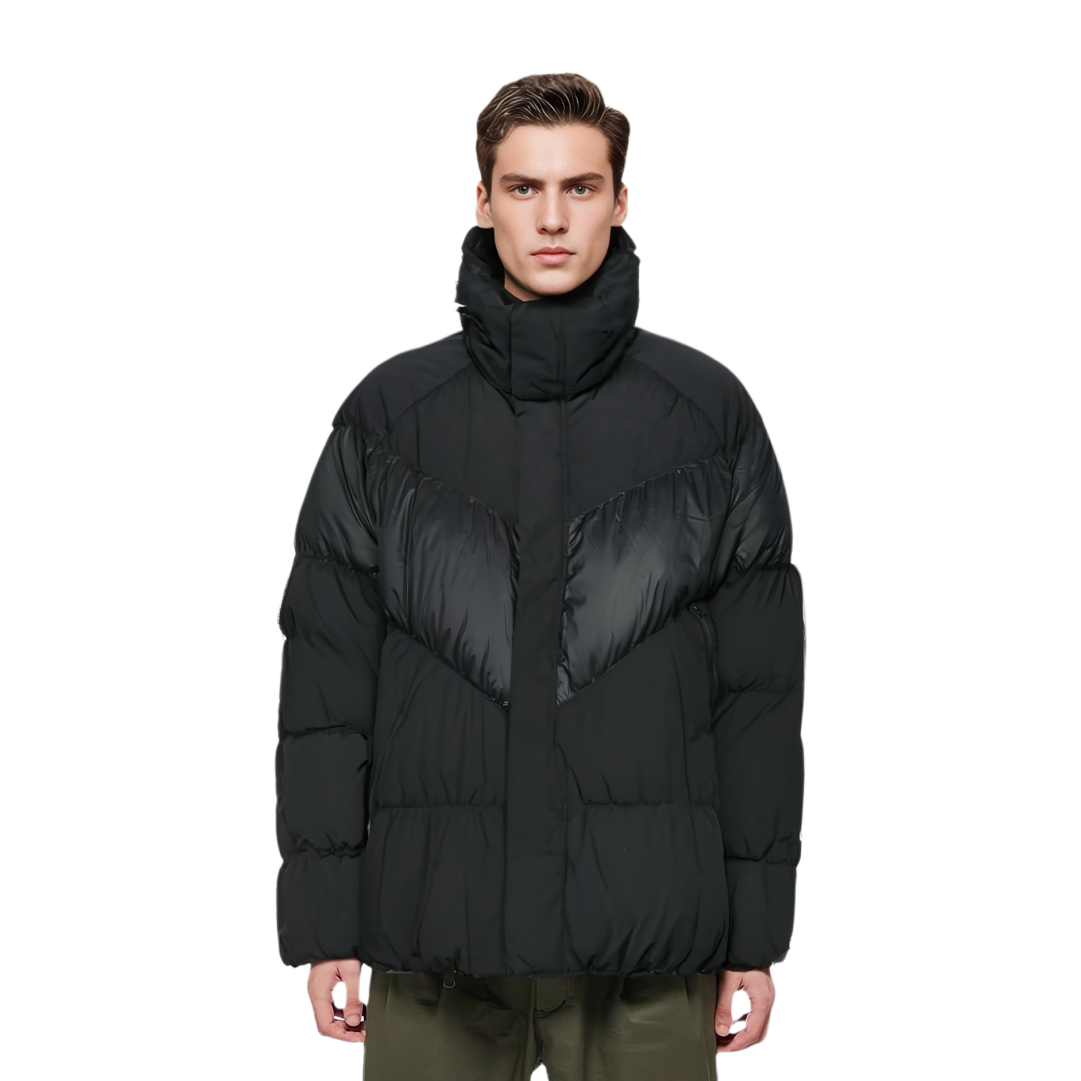 Purchase Nike  Black Puffer Jacket with Logo Print and Fleece Lining. 928894-010