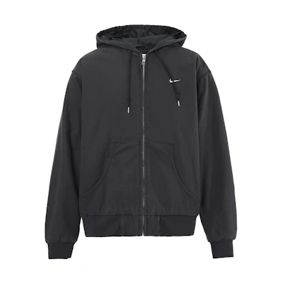 Nike Black Solid Logo Print Zip-Up Hoodie Jacket. DQ5173-045