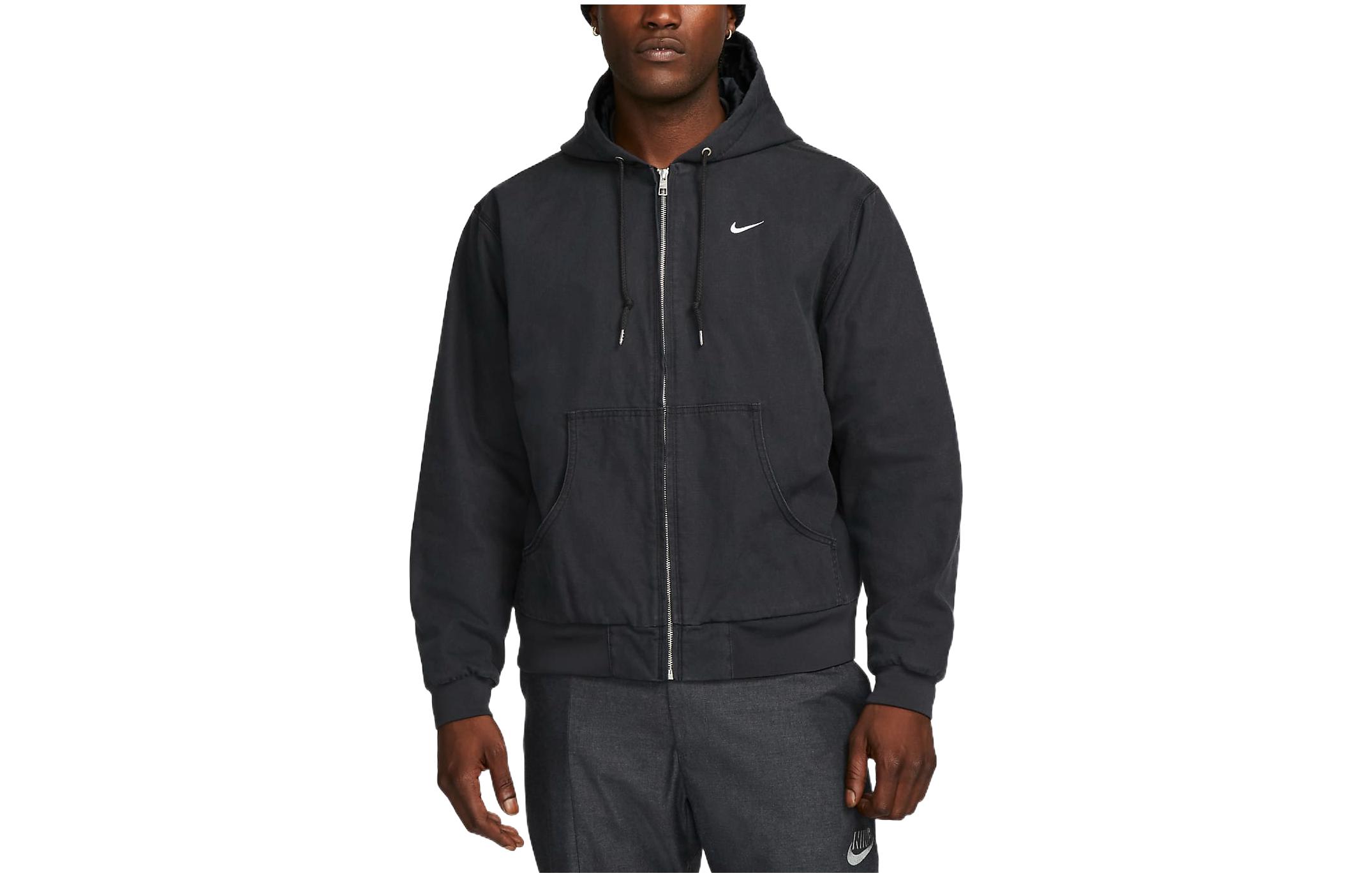 Nike  Black Solid Logo Print Zip-Up Hoodie Jacket. DQ5173-045 圖 2