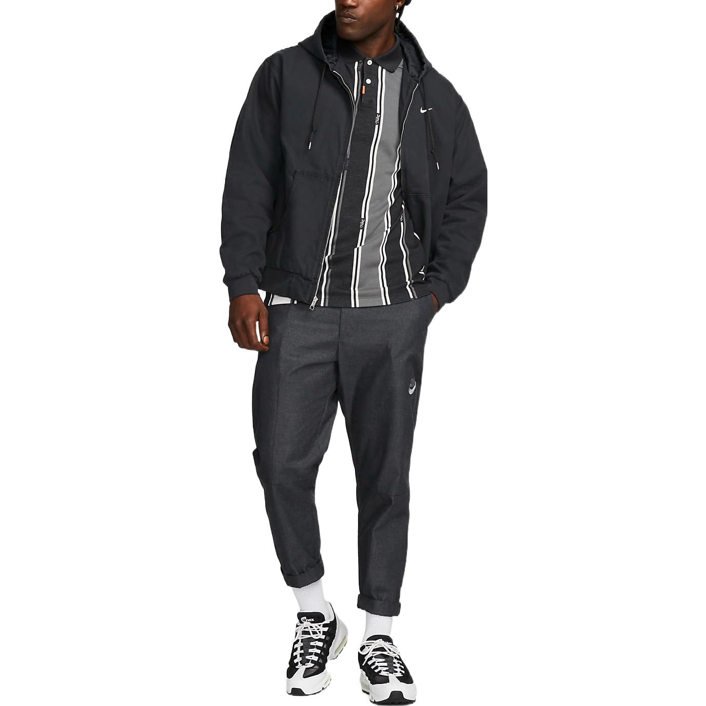 Nike  Black Solid Logo Print Zip-Up Hoodie Jacket. DQ5173-045 圖 4