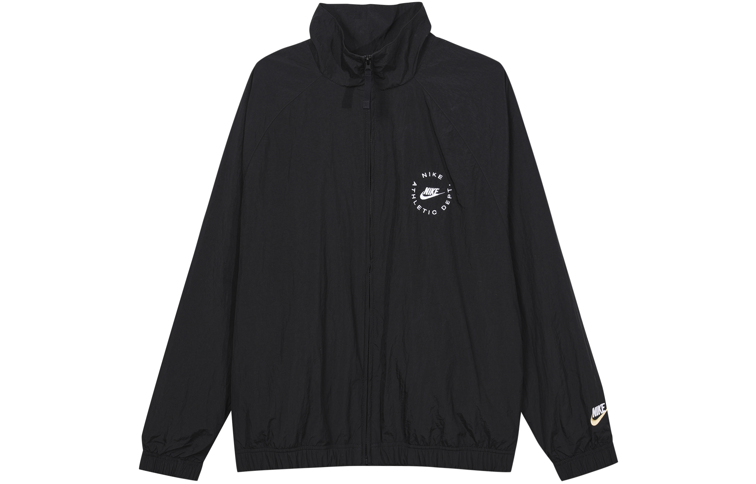 Nike  Black Solid Logo Printed Woven Zip-Up Track Jacket. FN7233-010