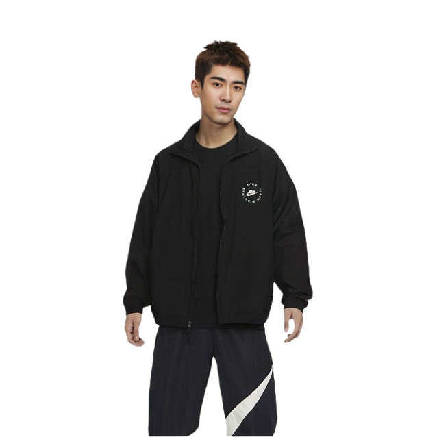 Nike  Black Solid Logo Printed Woven Zip-Up Track Jacket. FN7233-010 圖 4