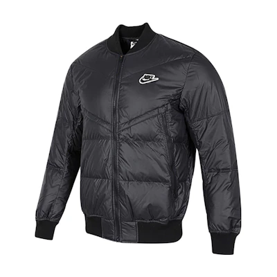 Nike Black Solid Logo Zip-Up Short Down Jacket DV4275-010