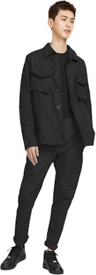 Nike Black Solid Shirt-Collar Workwear Jacket DH2898-010 Order Nike Black Solid Shirt-Collar Workwear Jacket DH2898-010