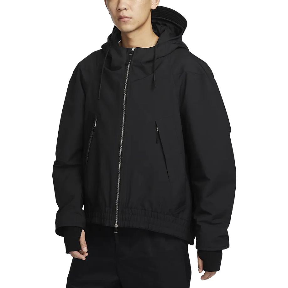 Nike  Black Solid Zip-Up Drawstring Hooded Jacket DV7465-010 圖 2