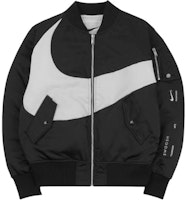 Nike Black Water-Resistant Bomber Zip Jacket with Baseball Collar. DD6055-010 Nike Black Water-Resistant Bomber Zip Jacket with Baseball Collar. DD6055-010