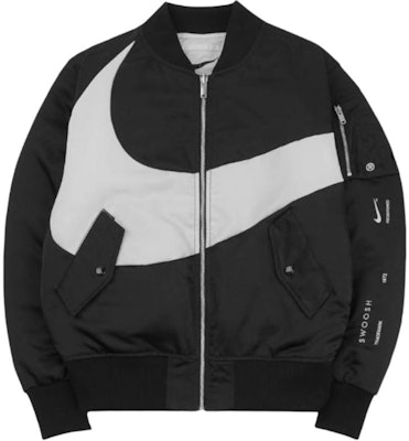 Nike Black Water-Resistant Bomber Zip Jacket with Baseball Collar. DD6055-010 Order Nike Black Water-Resistant Bomber Zip Jacket with Baseball Collar. DD6055-010