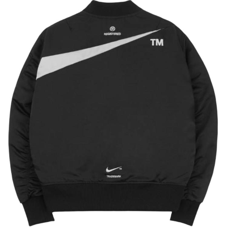 Lookbook Nike  Black Water-Resistant Bomber Zip Jacket with Baseball Collar. DD6055-010