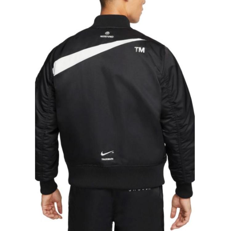 Details for Nike  Black Water-Resistant Bomber Zip Jacket with Baseball Collar. DD6055-010