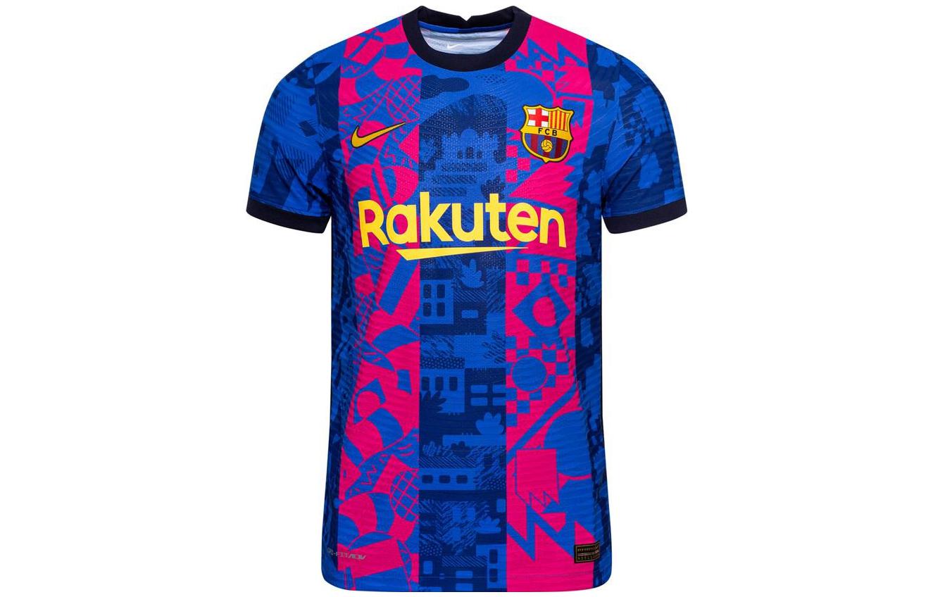 Nike  Blue Short-Sleeve Football Shirt with Multicolor Logo Print DB5885-406