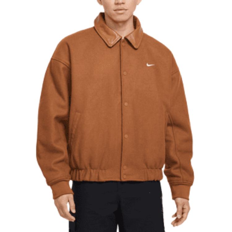 Purchase Nike Jaket Coklat Lengan Panjang Kolar Besar Single-Breasted Oversized. FZ1168-281