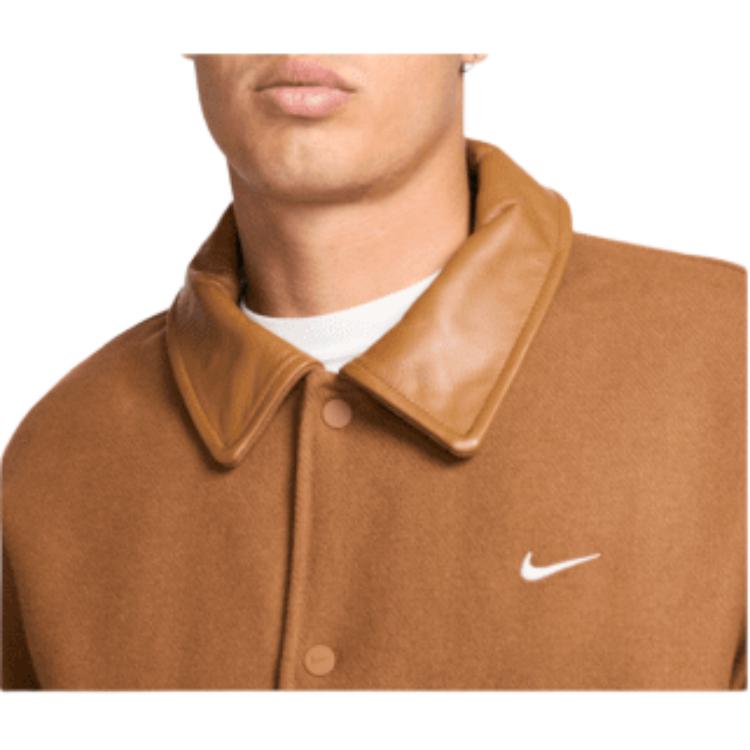 Details for Nike Jaket Coklat Lengan Panjang Kolar Besar Single-Breasted Oversized. FZ1168-281