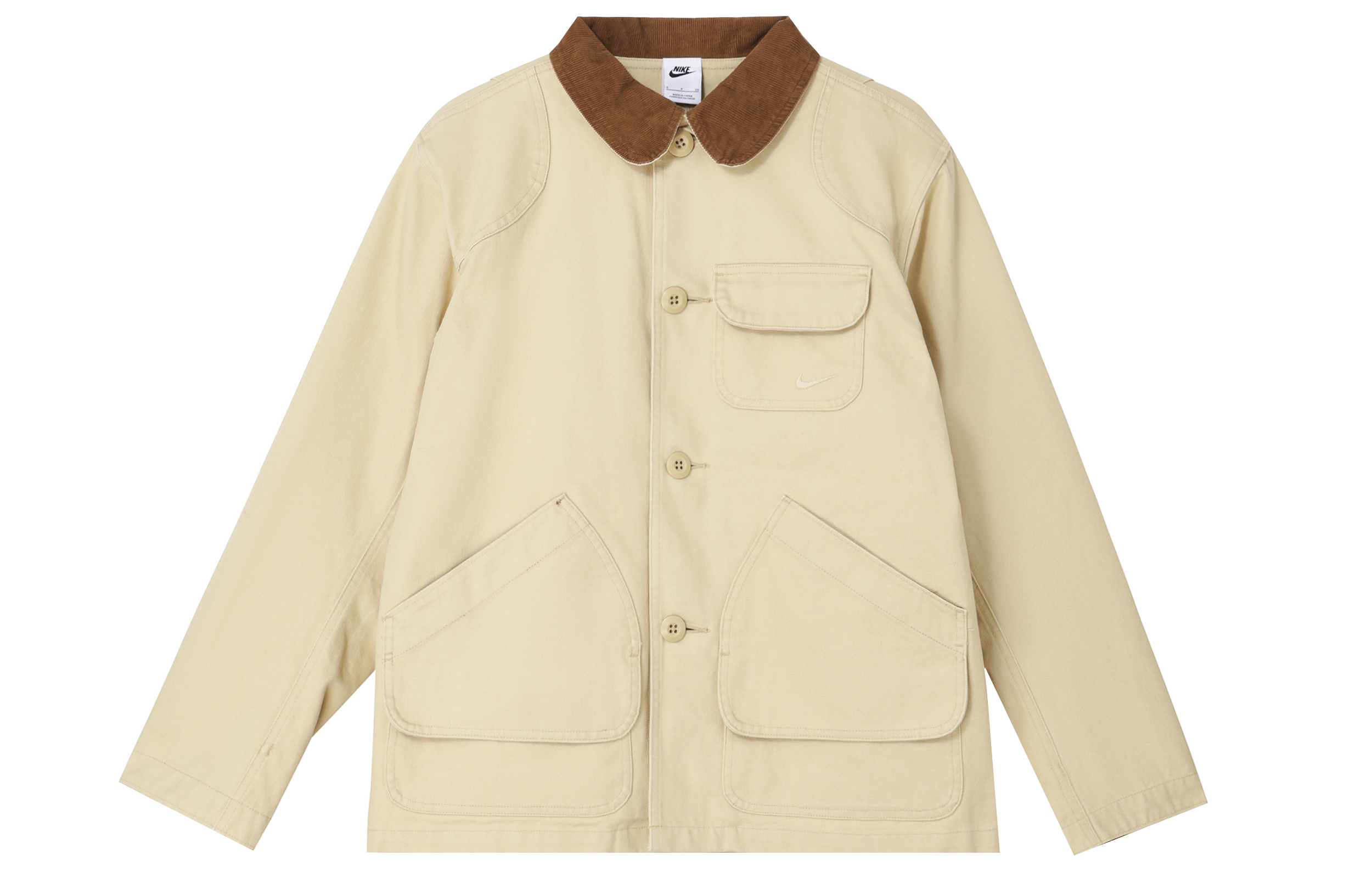 Nike  Flannel-Lined Barn Logo Workwear Jacket Sesame Yellow FZ0133-252