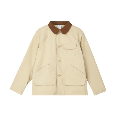 Nike Flannel-Lined Barn Logo Workwear Jacket Sesame Yellow FZ0133-252