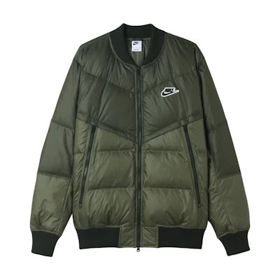 Nike Green Full-Zip Logo Puffer Jacket Long-Sleeve DV4275-380