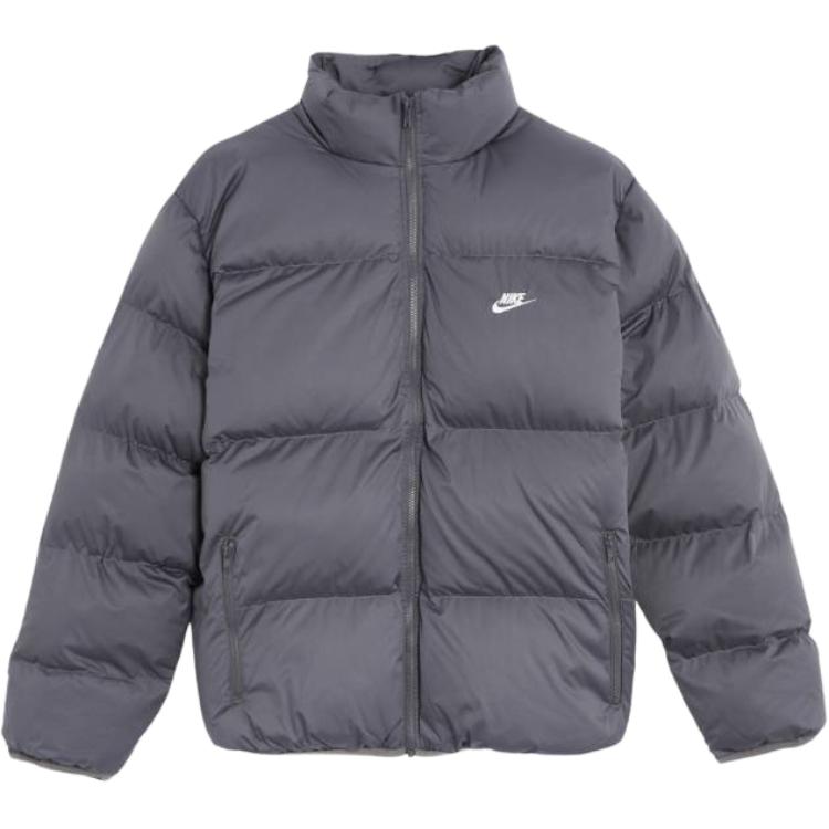 Nike  Grey Logo Print Stand Collar Zip Long Sleeve Jacket FB7369-068 圖 2