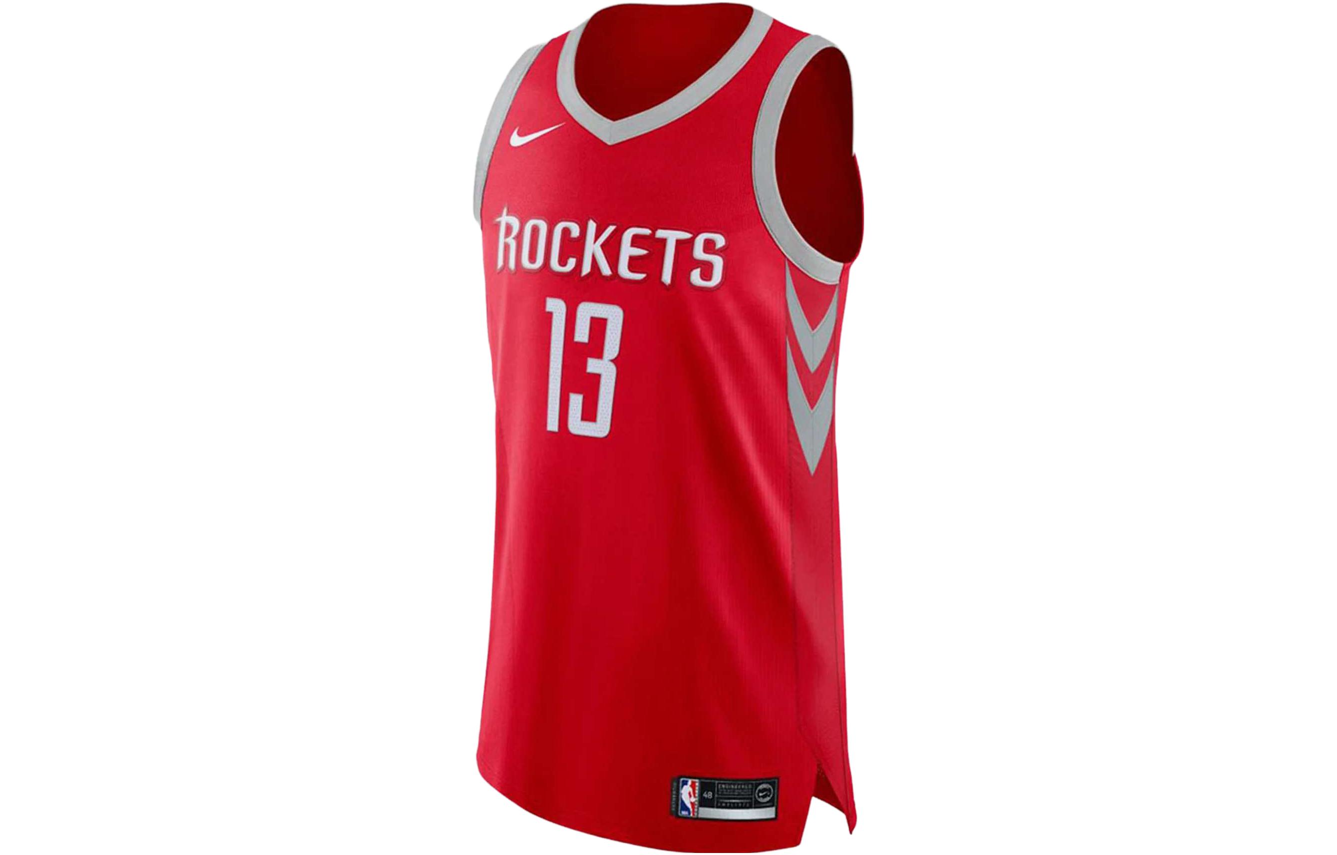 Nike  Letter Casual Sleeveless Basketball Jersey - Harden Rockets Red 863023-657 圖 2
