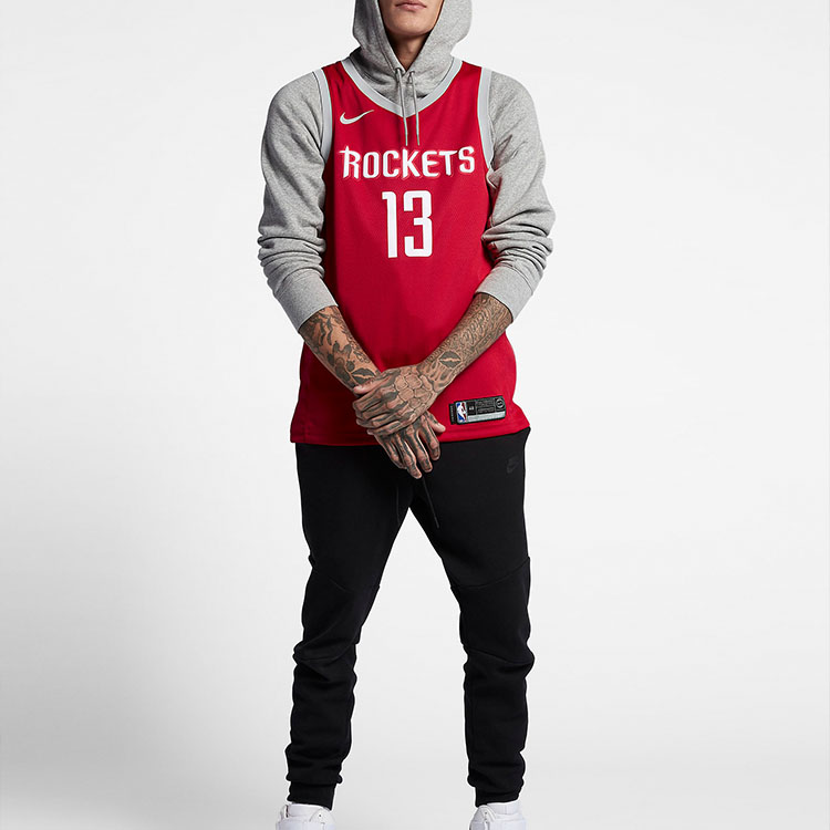 Nike  Letter Casual Sleeveless Basketball Jersey - Harden Rockets Red 863023-657 圖 3
