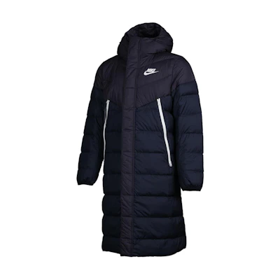 Nike Long Color-Block Down Jacket with Hood - Blue. AA8854-081