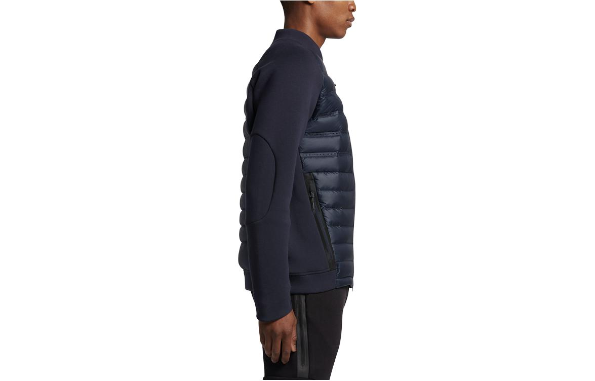 Shop Nike 拼布立領羽絨外套 藍色 806846-451