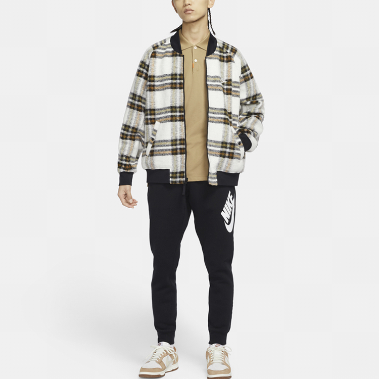 Shop Nike  Plaid Reversible Loose-Fit Jacket Brown DR6864-104