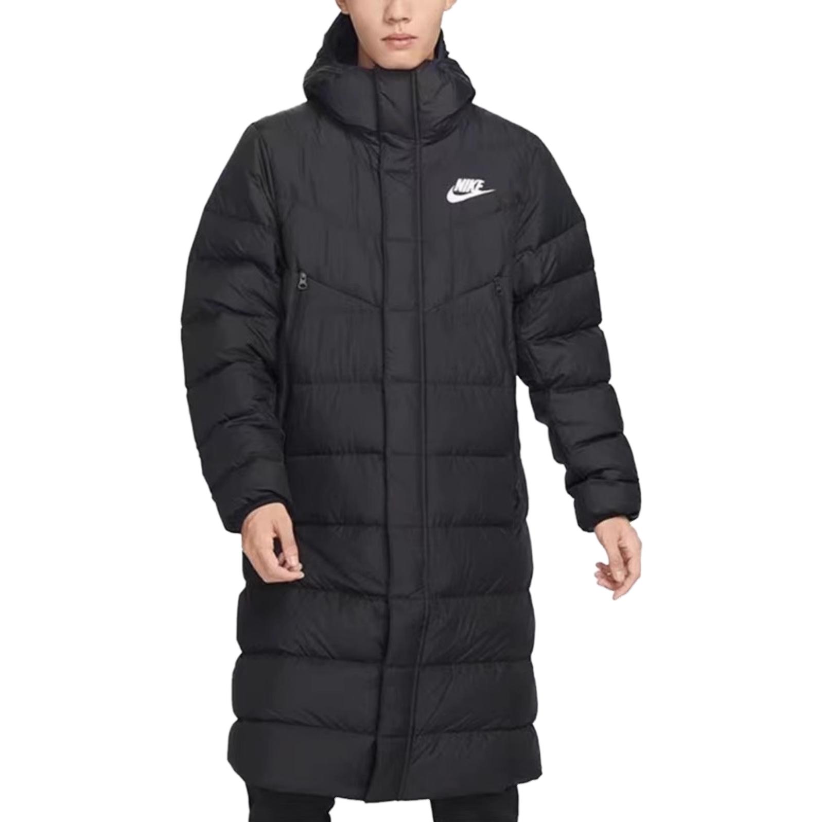 Purchase Nike  Puffer Jacket Black with Solid Print Logo and Zippered Hood. DV0756-010