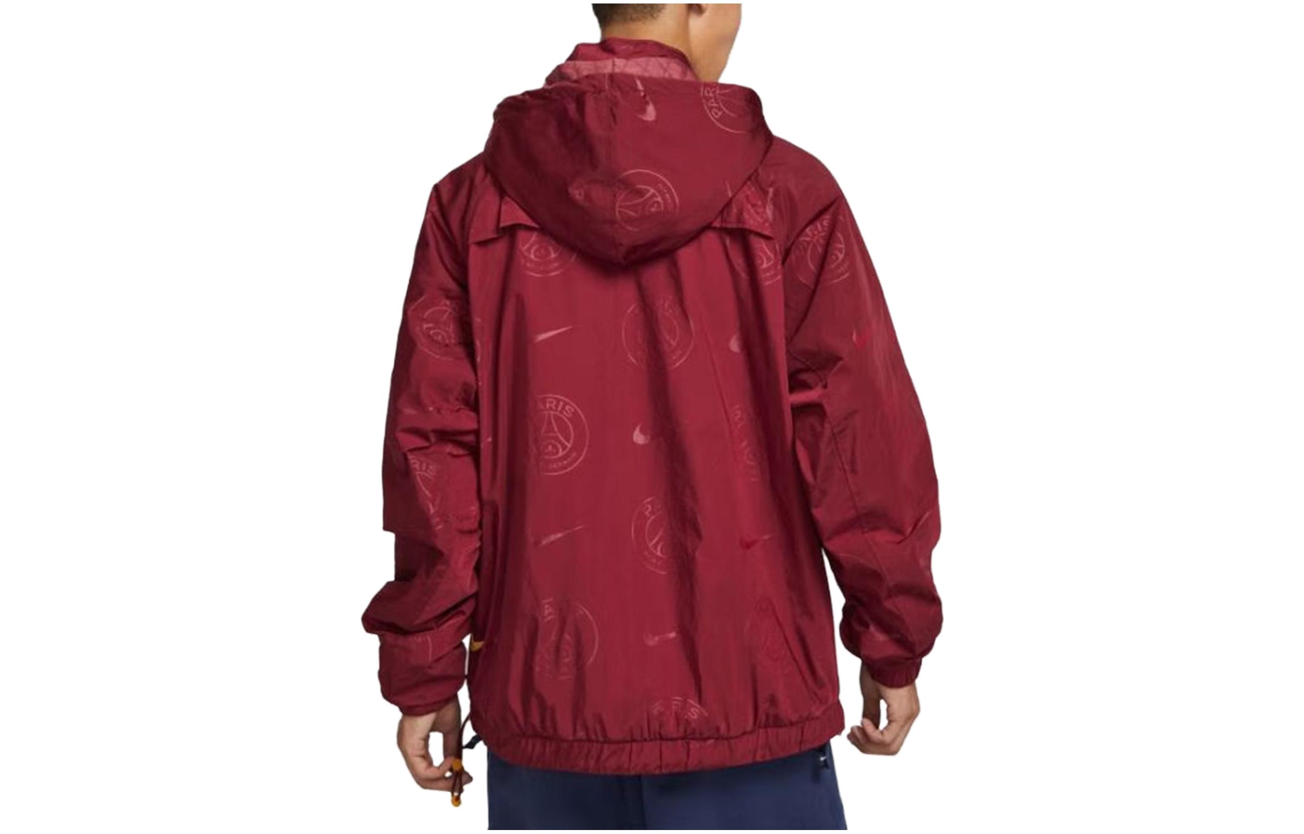 Lookbook Nike 紅色半拉鍊口袋休閒外套 DZ3282-677