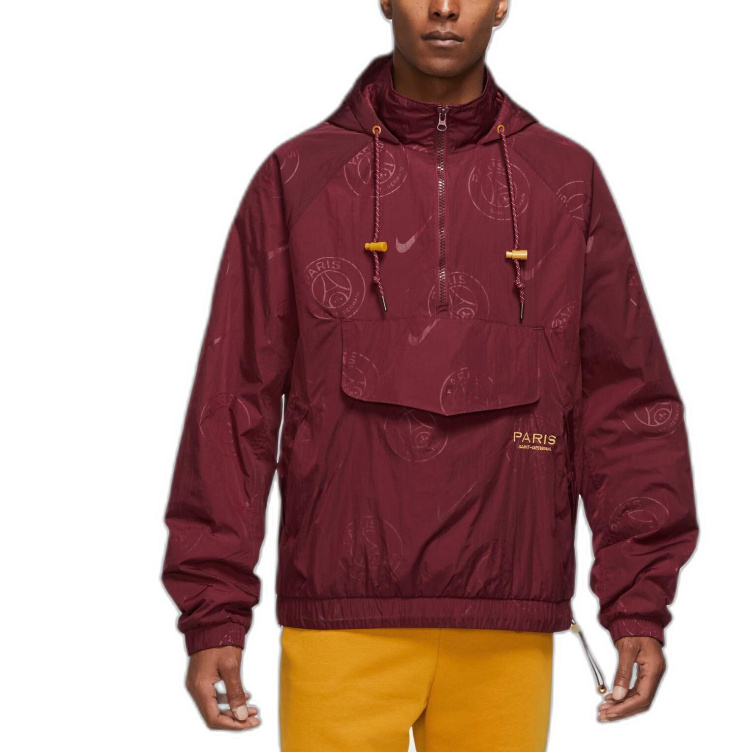 Shop Nike 紅色半拉鍊口袋休閒外套 DZ3282-677