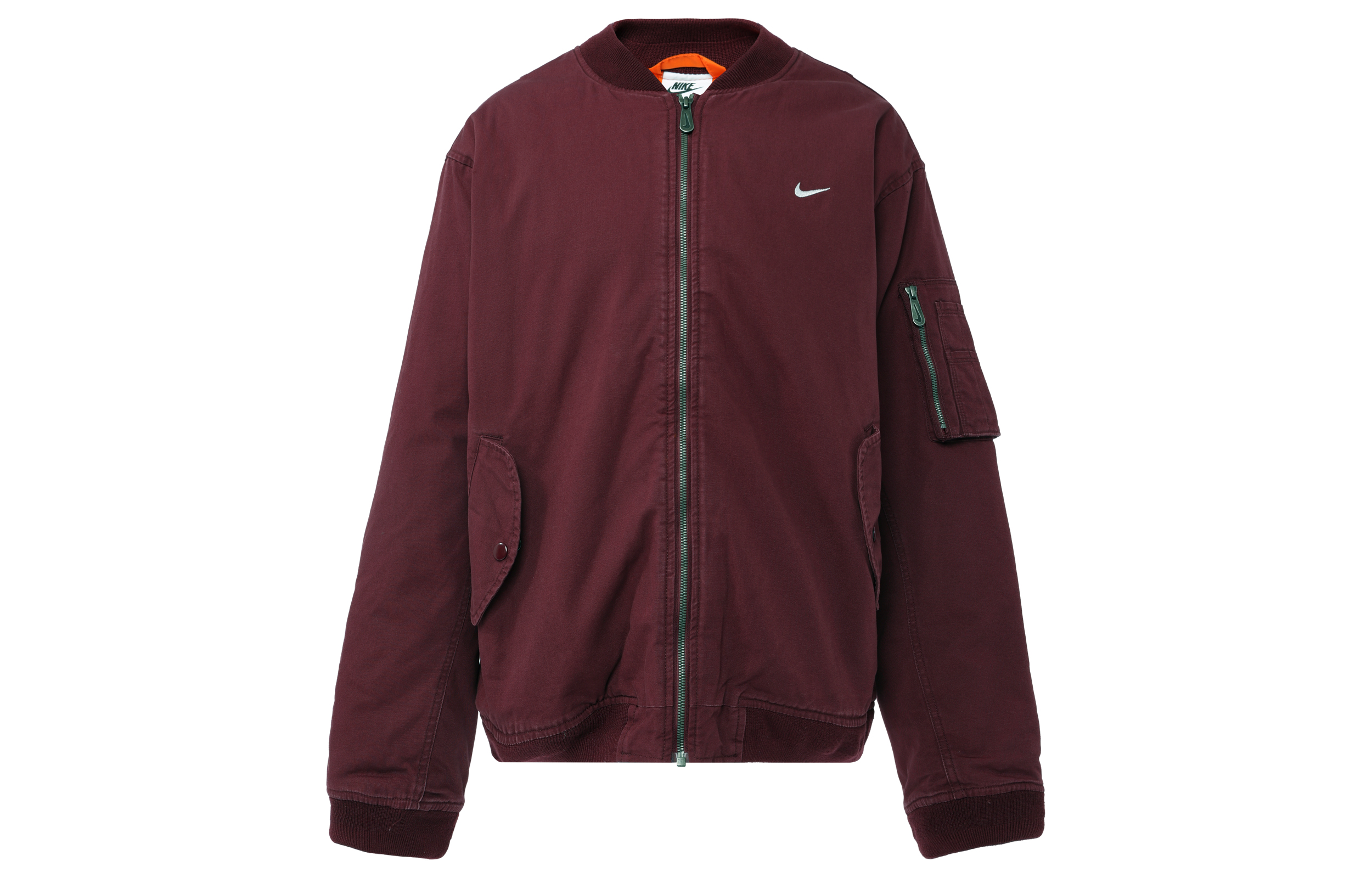 Nike  Red Loose Fit Long Sleeve Jacket with Solid Logo Design DX0681-681