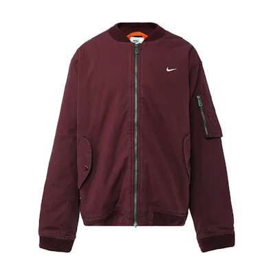 Nike Red Loose Fit Long Sleeve Jacket with Solid Logo Design DX0681-681