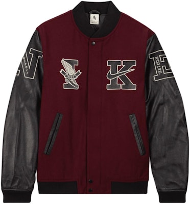 Chaqueta de Cuero Estilo Retro Universitario Nike Marrón/Negro. FQ0299-681 Order Chaqueta de Cuero Estilo Retro Universitario Nike Marrón/Negro. FQ0299-681