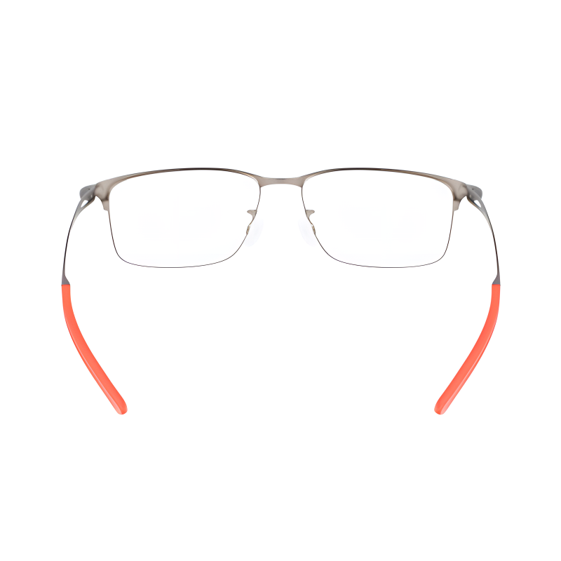 Sizing 耐克银色矩形钛金属运动日常两用眼镜 6047LB071