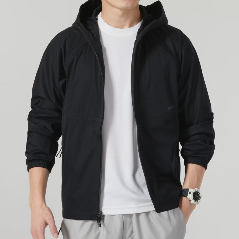 Nike  Solid Black Windbreaker Jacket with Hood FD0292-010 圖 4