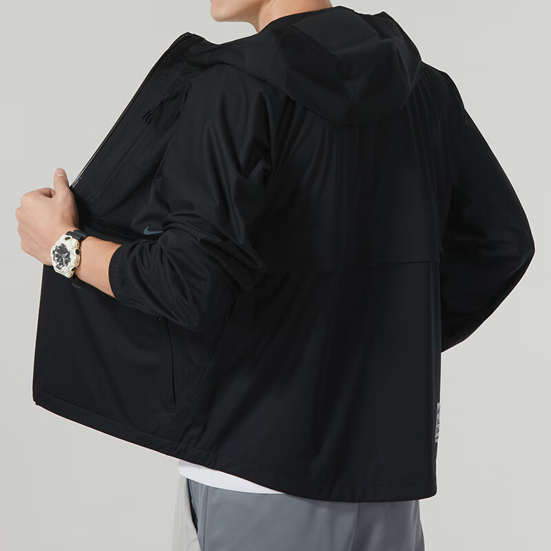 Nike  Solid Black Windbreaker Jacket with Hood FD0292-010 圖 7