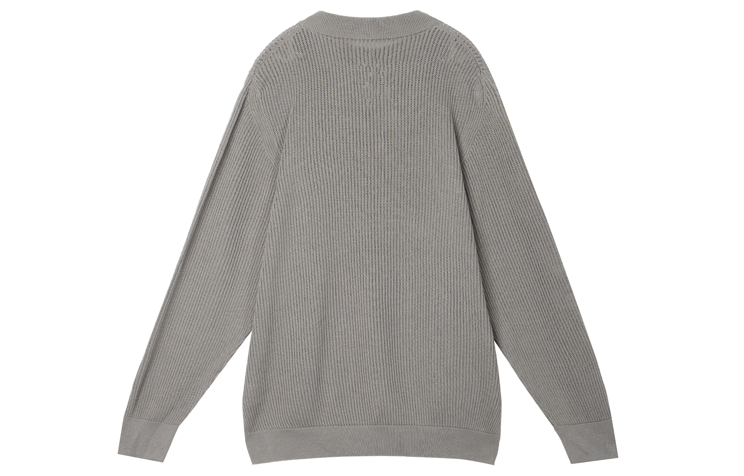 Nike  Solid Gray Crewneck Knit Sweater Long Sleeve Wolf Grey DN4102-012 圖 3