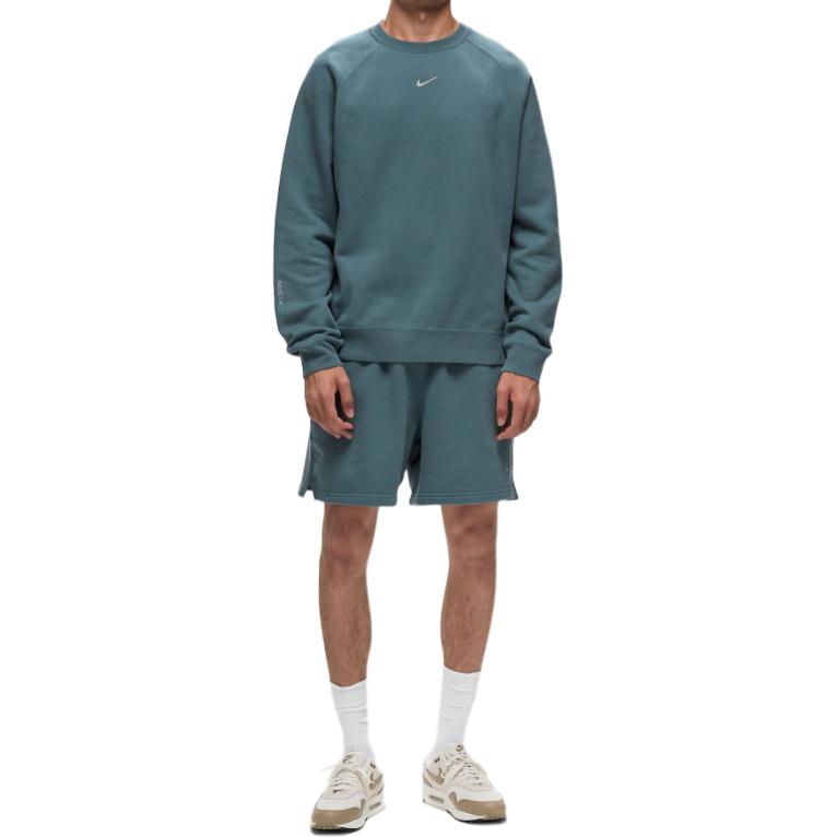 Lookbook Nike  Solid Logo Print Raglan Crewneck Sweatshirt Mineral Slate FN8160-382