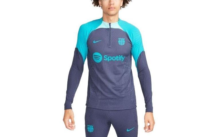 Nike  Thunder Blue/Light Aqua Training Crewneck Long Sleeve T-Shirt. DZ0692-438