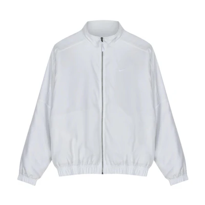 Nike White Bomber Jacket with Logo and Classic Collar. DN1266-121