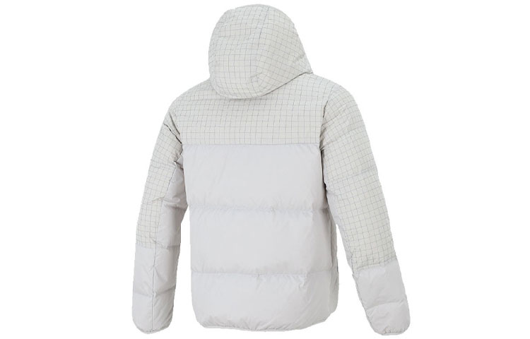 Lookbook Nike  White Winter Puffer Jacket with Plaid Patchwork and Hood. DD6964-072