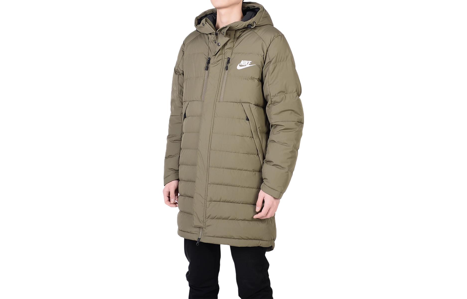 Order 耐克防风长袖羽绒夹克卡其色。 807394-222