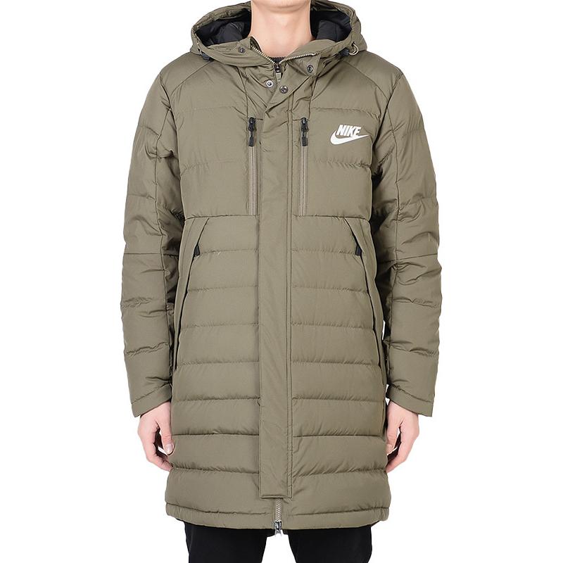Lookbook 耐克防风长袖羽绒夹克卡其色。 807394-222
